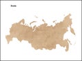 Old vintage paper textured map of Russia Country Royalty Free Stock Photo