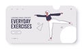 Morning exercise, fitness concept for landing page, web page.