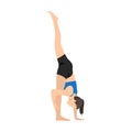 Woman doing yoga pose standing splits