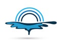 Simple Water splash logo icon water flow water drop