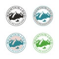 MOUNTAIN VIEW VECTOR LOGO IN CIRCLE Royalty Free Stock Photo