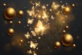 golden balls and butterflies wallpaper