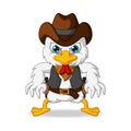 Cartoon funny wild west duck Royalty Free Stock Photo