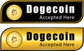 We Accept Dogecoin label, Crypto Currency, Dogecoin Illustration, Crypto Wallet, Crypto Trading, Digital Currency, Digital Wallet,