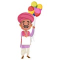 Vector Graphic Illustration of Balloon Seller Royalty Free Stock Photo