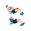 Man doing Foam roller lower back stretch exercise. Royalty Free Stock Photo
