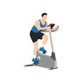 Man doing Cardio. stationary bike. spinning exercise. Royalty Free Stock Photo