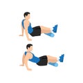 Man doing Foam roller calf. Calves stretch exercise. Royalty Free Stock Photo