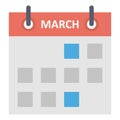 Calendar Color Vector icon Royalty Free Stock Photo