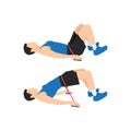 Man doing Resistance band glute bridges exercise.