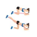 Woman doing Resistance band glute kickbacks