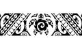 Maori polynesian tattoo border with turtle tribal sleeve pattern vector. Royalty Free Stock Photo