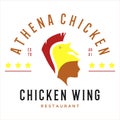 Vintage Fried Chicken Logo, Athena Concept.