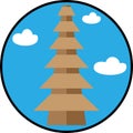 Vector of Balinese temples close to nature Royalty Free Stock Photo