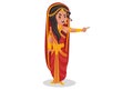 Draupadi Vector Cartoon Illustration