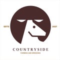 Counrtyside logo. horse head in a brown cirle