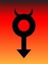 Vector of the male devil symbol