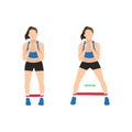 Woman doing Ankle jumping jacks exercise. Royalty Free Stock Photo
