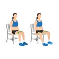 Woman doing Seated abduction exercise. Royalty Free Stock Photo