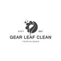 Creative Clean Gear Leaf Agricultural technology Logo Royalty Free Stock Photo