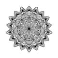 Round ornament of lace snowflake. Vector design element. Ornamental elegant detail Royalty Free Stock Photo