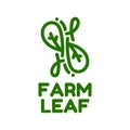 Twin double Green leaf nature logo concept design