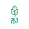 Green sun leaf nature logo concept design Royalty Free Stock Photo
