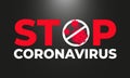 stop coronavirus illustration with Red Prohibition Sign Royalty Free Stock Photo