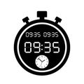 Stopwatch vector icon. Black illustration isolated on white background for graphic and web design. Stopwatch outline icon. Timer c