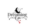 Dreaming of you, Wording, Lettering Royalty Free Stock Photo