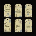 Paper floral gift tags. Royalty Free Stock Photo