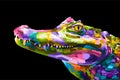 Colorful crocodile pop art portrait isolated decoration poster design
