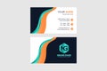 Modern business card design with orange and blue gradient. Royalty Free Stock Photo