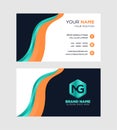 Modern business card design with orange and blue gradient Royalty Free Stock Photo
