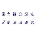 Public signs set simple icons vector design