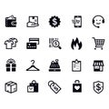 Shopping simple icons set line vector design Royalty Free Stock Photo