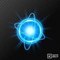 Dynamic Atom Light Explosion, isolated and easy to edit. Vector Illustration