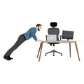 Man in business clothes is doing exercises push up Royalty Free Stock Photo