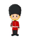 Cartoon little boy wearing british army soldiers costume Royalty Free Stock Photo