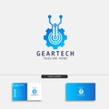 Futuristic technological element icon and logo