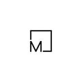 Logo, symbol or icon for a company or business with the shape of the letter M combined with a square with a monogram style,