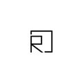 Logo, symbol or icon for a company or business with the shape of the letter R combined with a square with a monogram style,