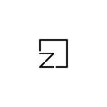 Logo, symbol or icon for a company or business with the shape of the letter Z combined with a square with a monogram style,