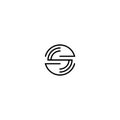 Logo, symbol or icon for a company or business in the form of a combination of a circle and the letter S in a monogram or monoline