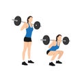 Woman doing Squat with barbell exercise. Royalty Free Stock Photo