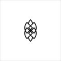 Logo, symbol, icon, company or business in the form of monogram geometry floral ornament has a classic, beautiful, art, exclusive