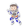 Cute little boy wearing astronaut costume