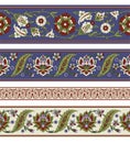 Seamless floral borders. Ancient Persian style.