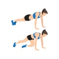 Woman doing Cross body mountain climbers exercise.