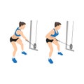 Woman doing Cross body cable rows exercise.